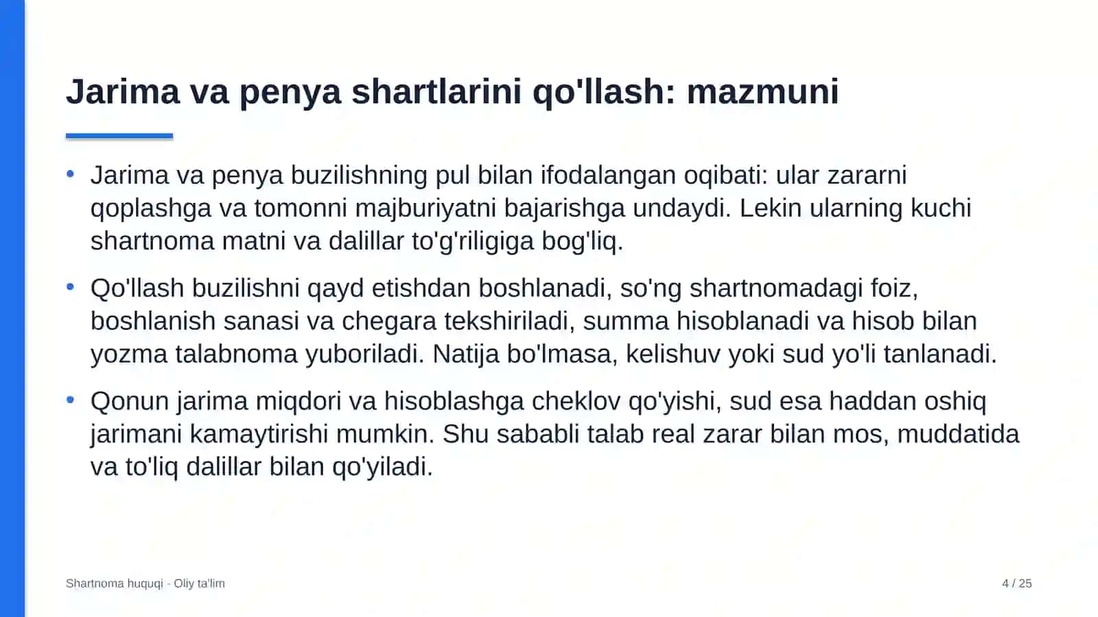 sanatoriy kurort muassasalarida jarima va penya shartlarini qo'llash 8855 4