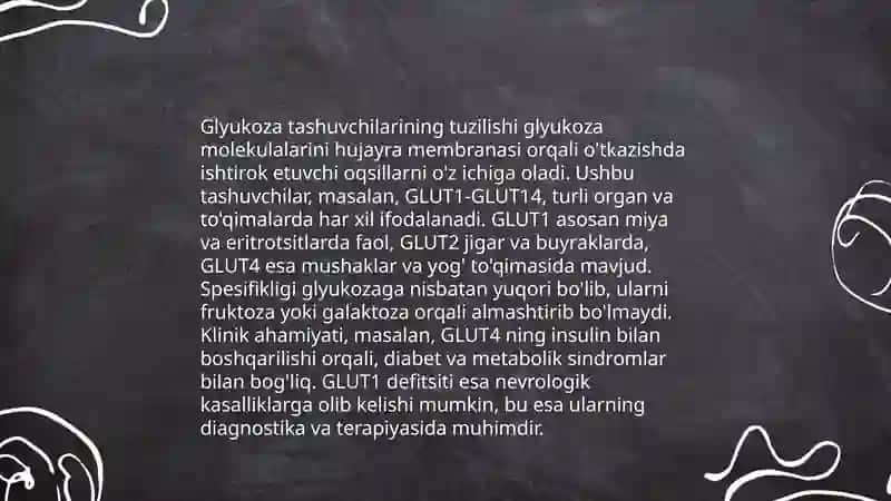 Glyukoza tashuvchilarining tuzilishi, spesifikligi, klinik ahamiyati 4
