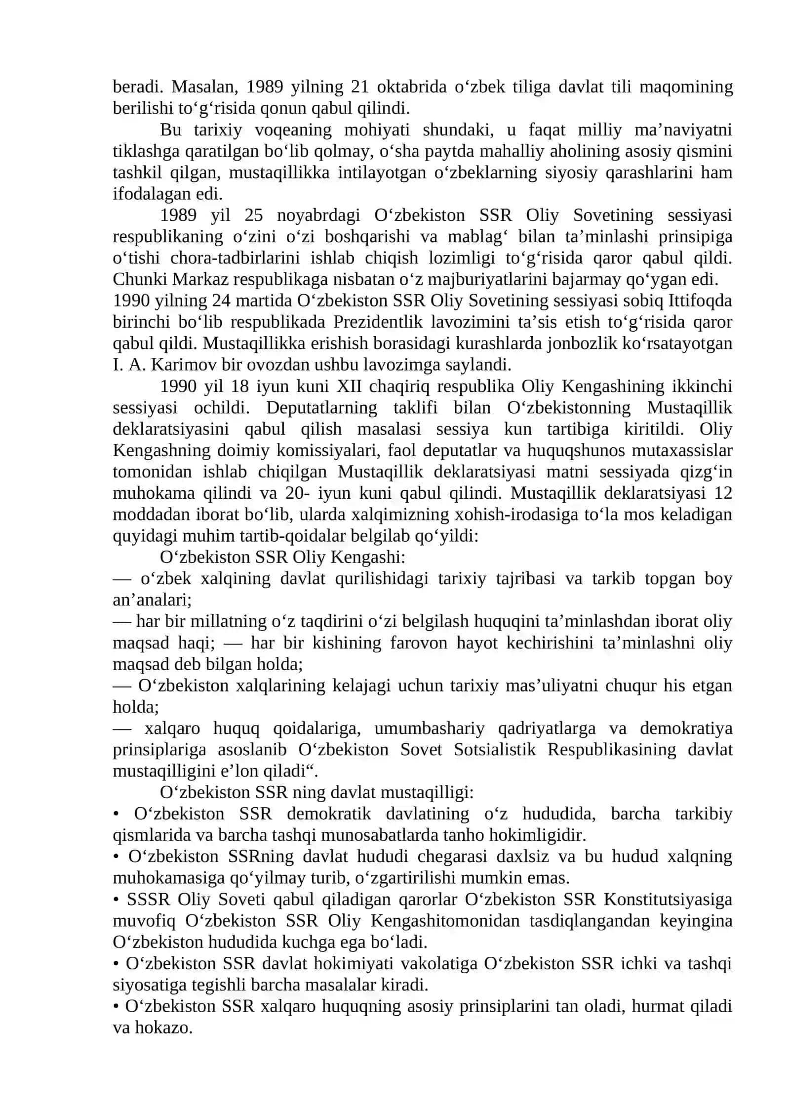 MUSTAQIL O‘ZBEKISTON RESPUBLIKASINING TASHKIL TOPISHI VA UNING TARIXIY AHAMIYATI 4