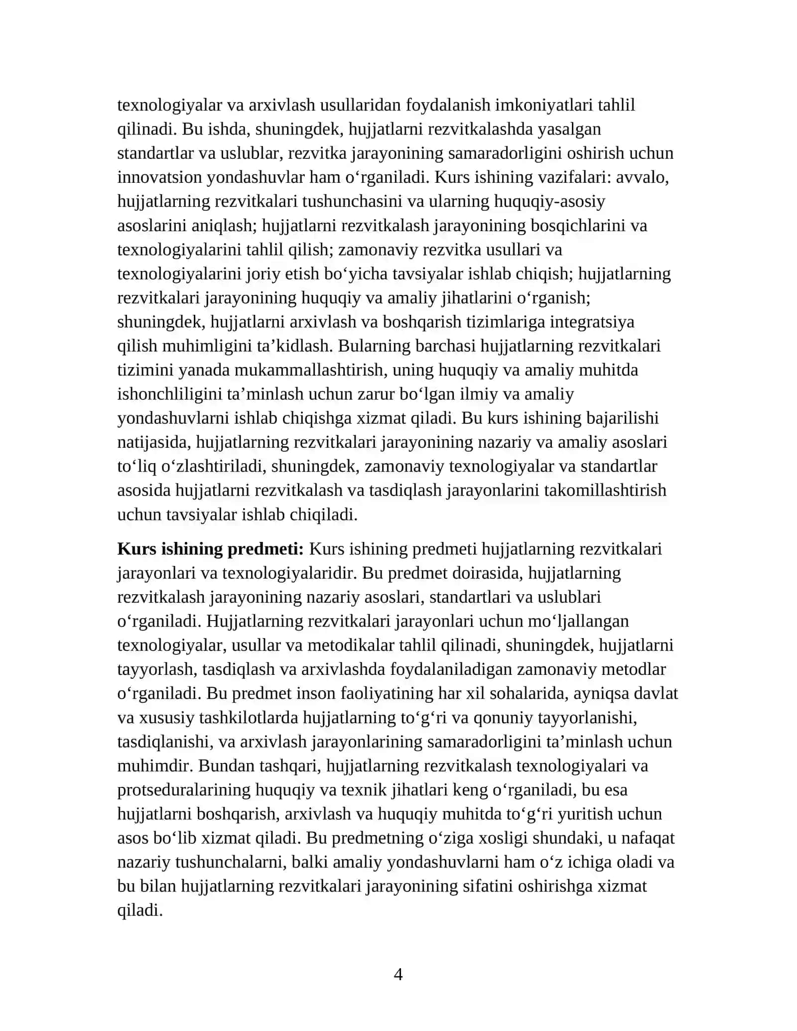 Hujjatlashtirish va hujjatlarning rezvitkalari 4