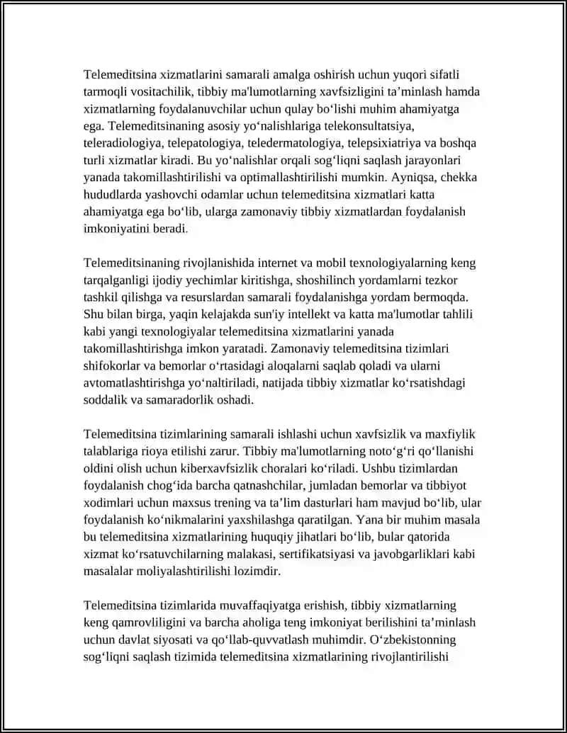Telemeditsina: asosiy tushunchalar va tizim arxitekturasi 4