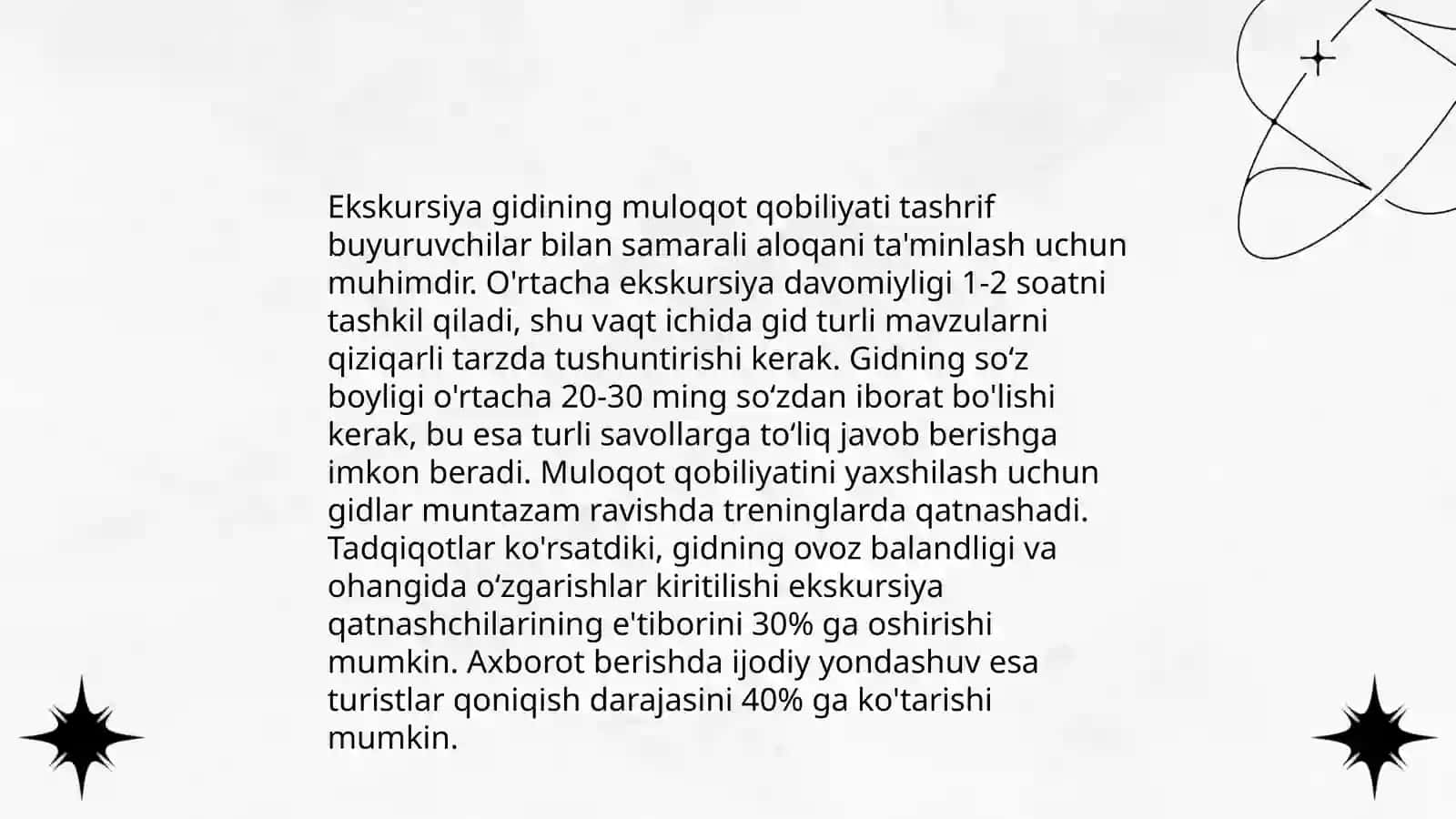 Ekskursiya gidining kamchiliklati va afzalliklari 4