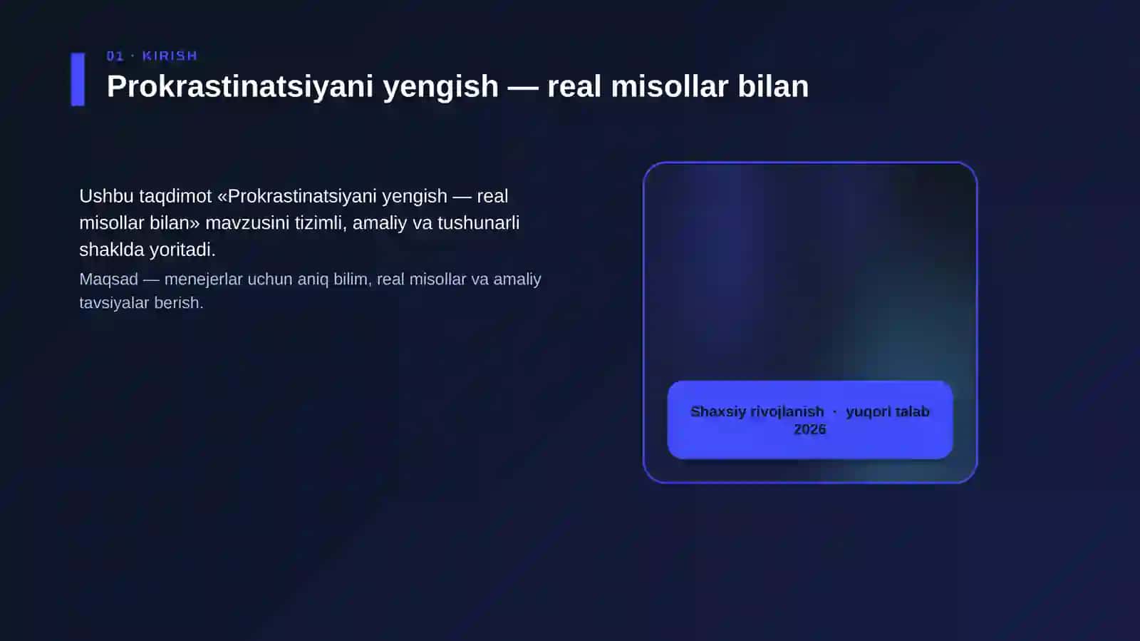 Prokrastinatsiyani yengish — real misollar bilan 4