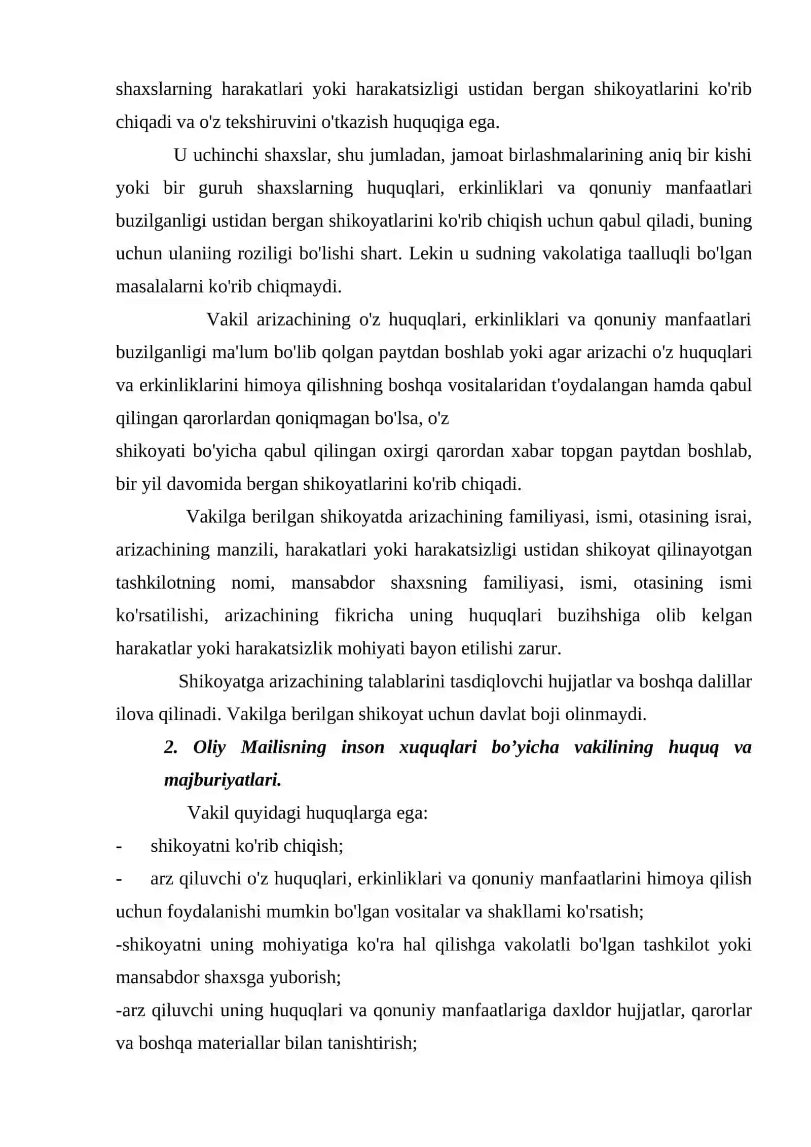 Oliy Majlis Inson huquqlari bo'yicha vakili (Ombudsman) 4