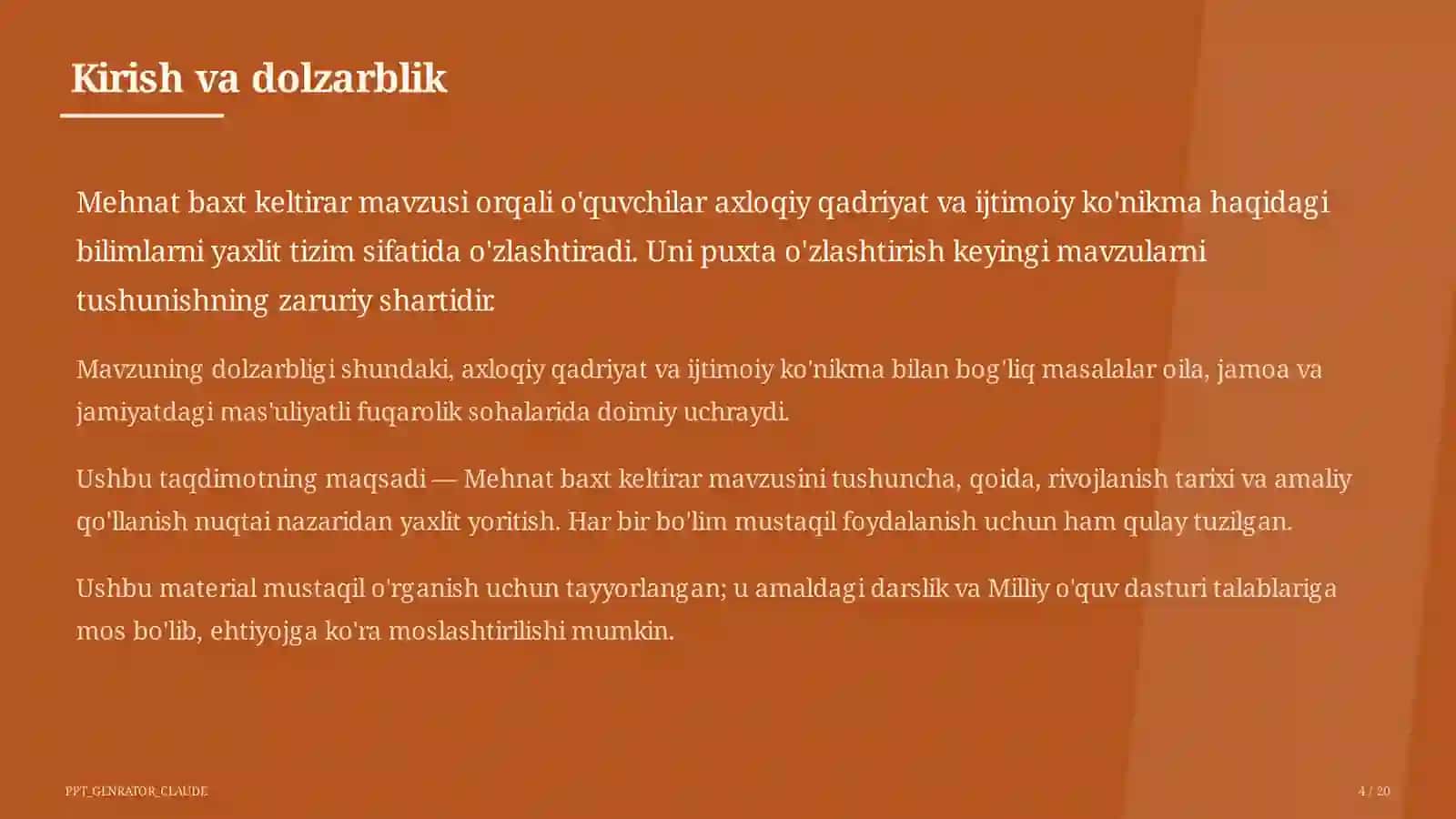 Mehnat baxt keltirar (3-sinf) 4