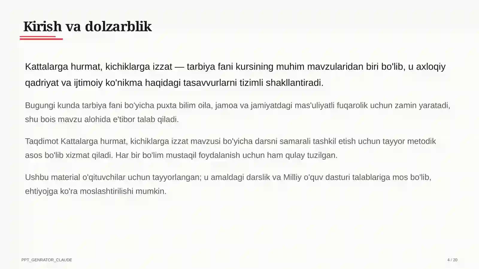 Kattalarga hurmat, kichiklarga izzat (2-sinf) 4