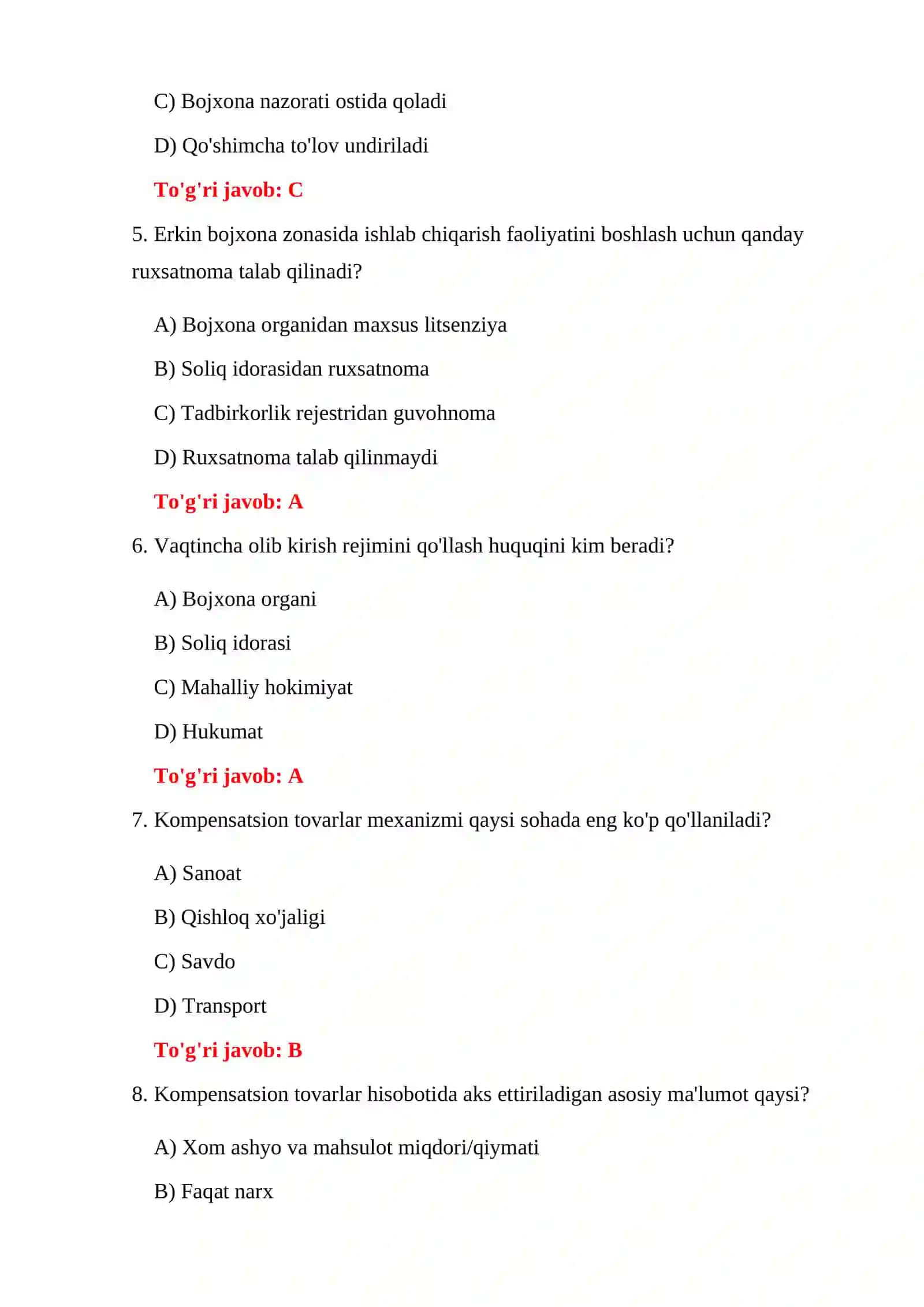 VAQTINCHA OLIB KIRISH TESTLARI 150 TA TEST SAVOLLARI 4