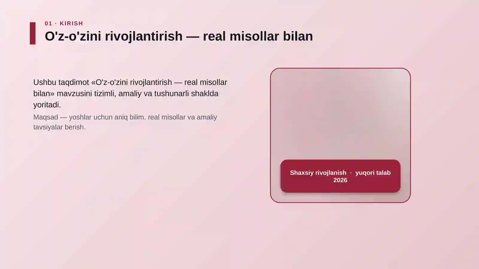 O'z-o'zini rivojlantirish — real misollar bilan 4