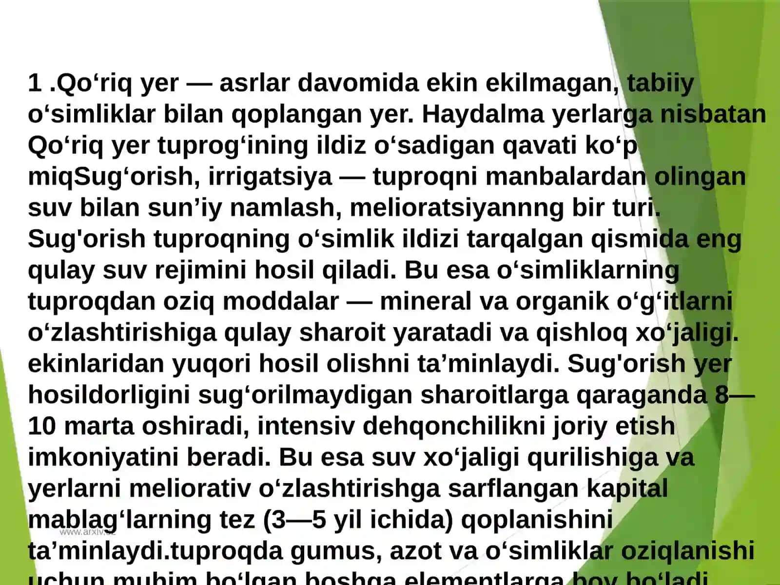 Tabiiy Fanlar Tuproqshunoslik taʼlim yònalishi 3-kurs 120- Boyto’rayeva Ziyodaning Tuproqning organik qismi fanidan Taqdimoti 4