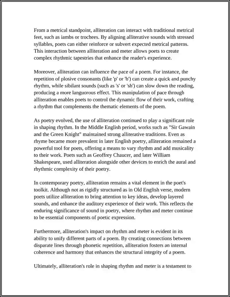 The Role of Alliteration and Assonance in Texts 4