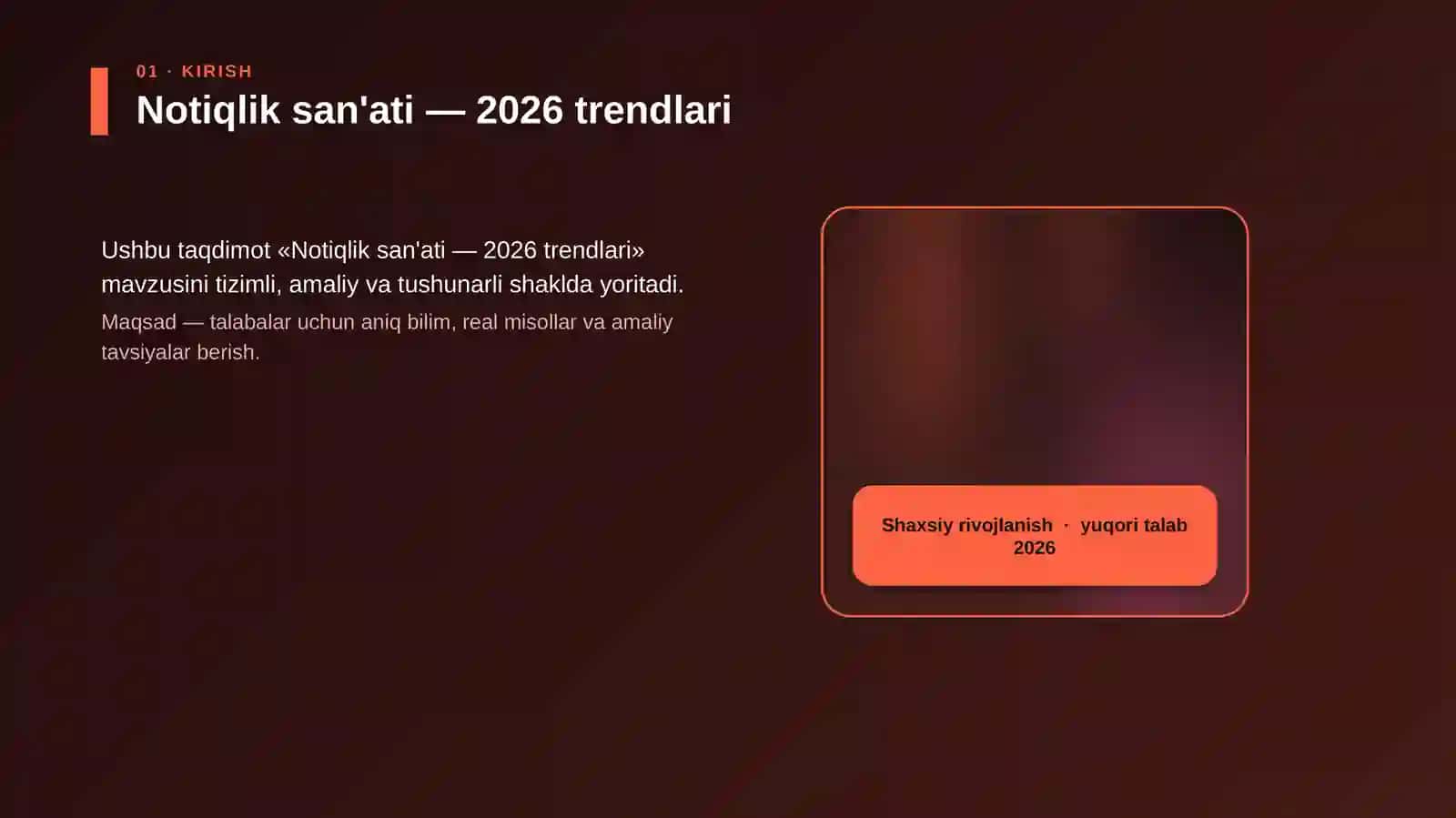 Notiqlik san'ati — 2026 trendlari 4