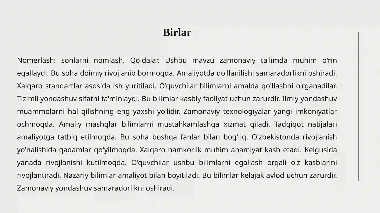 KO'P XONALI SONLAR 4