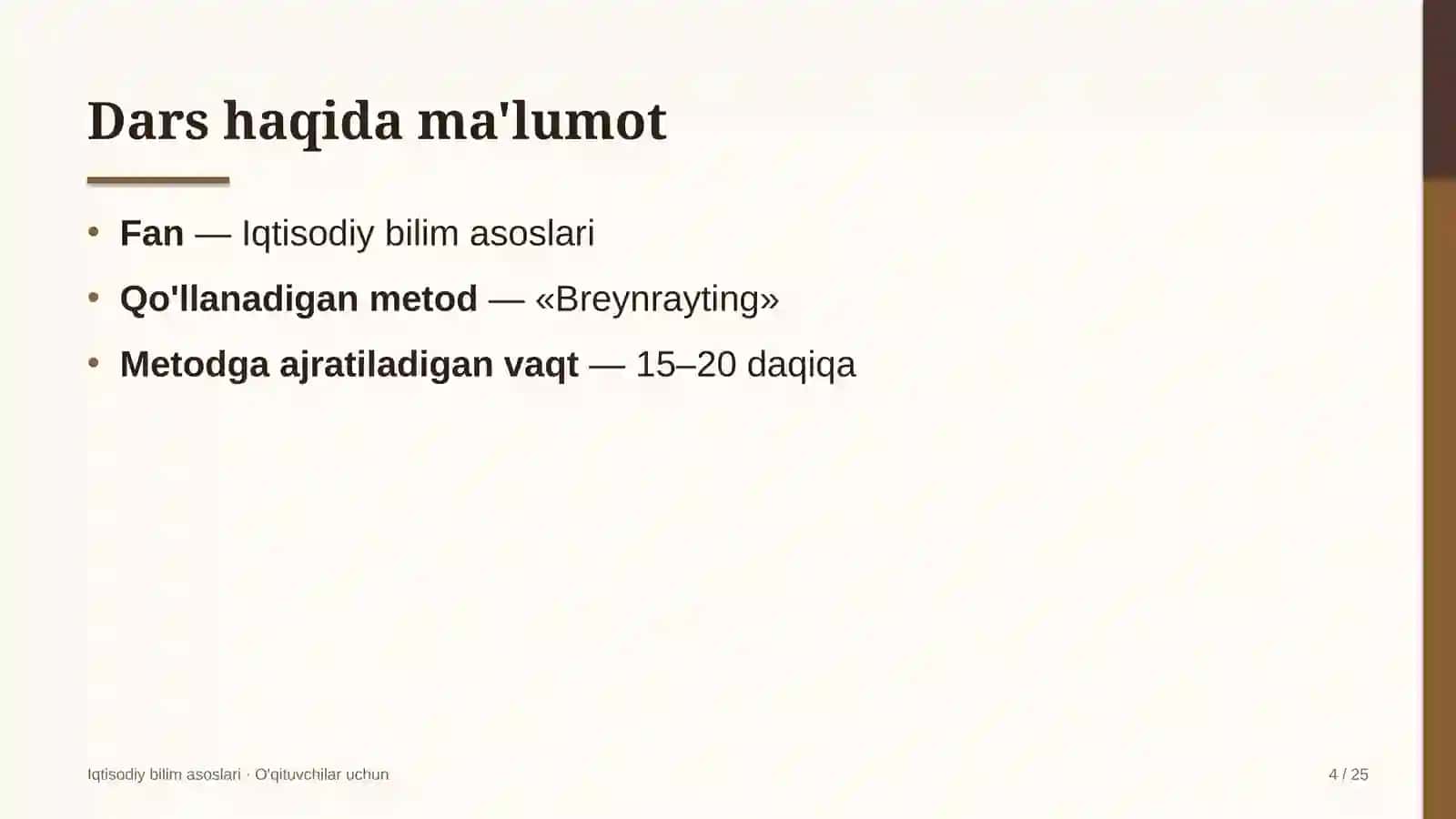 iqtisodiy bilim asoslari darslarida breynrayting metodidan foydalanish 6693 4