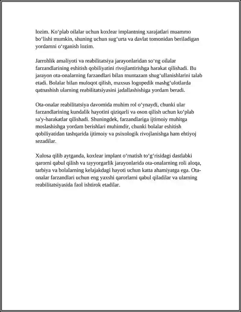 KOXLEAR IMPLANTNI BOLALARNING REABILITATSIYASIDA OTA ONALARNING ROLI 4