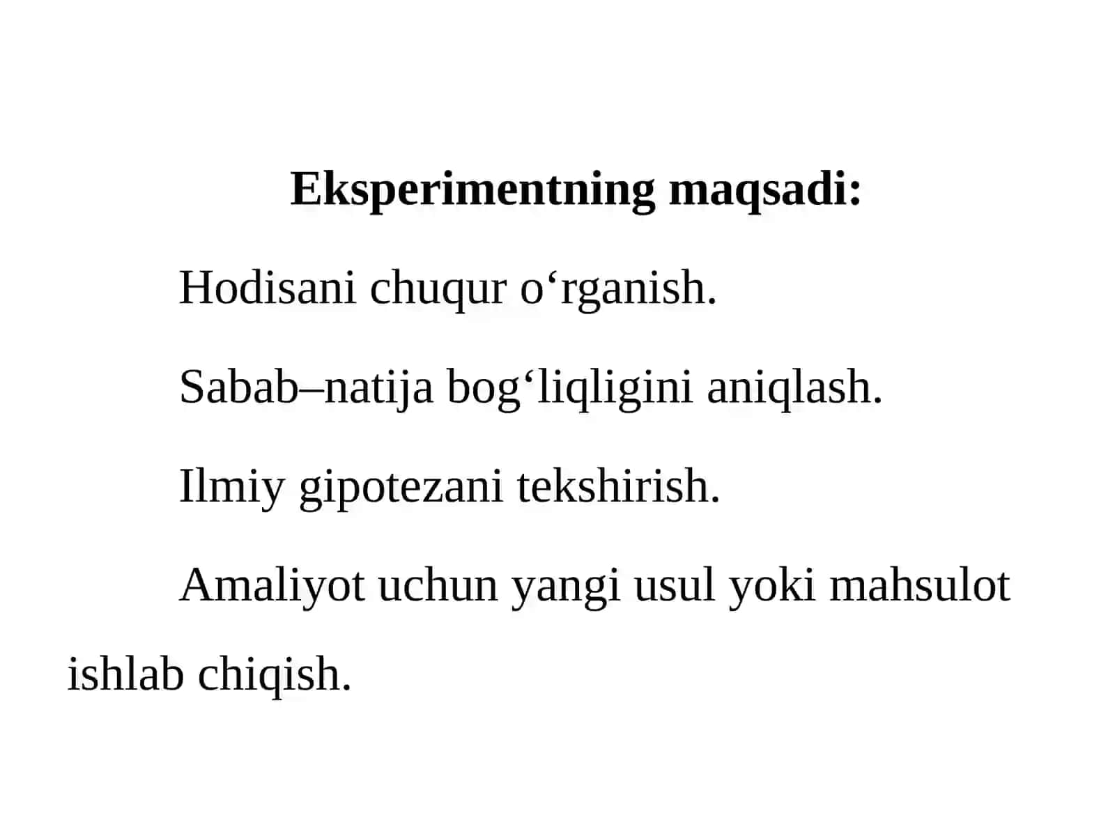 Eksperiment natijalariga statistik ishlav berish 4