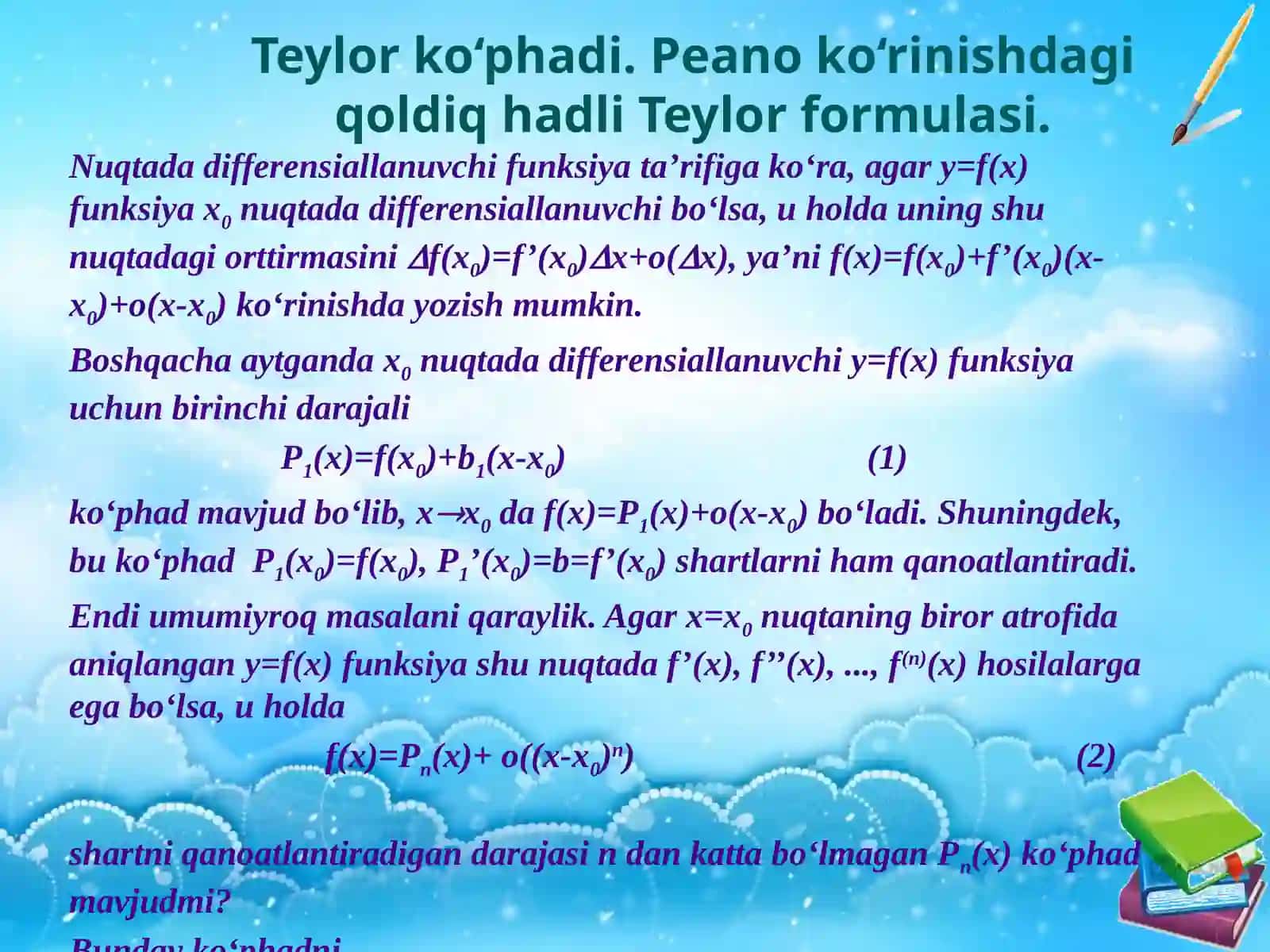 Teylor ormulasi 4