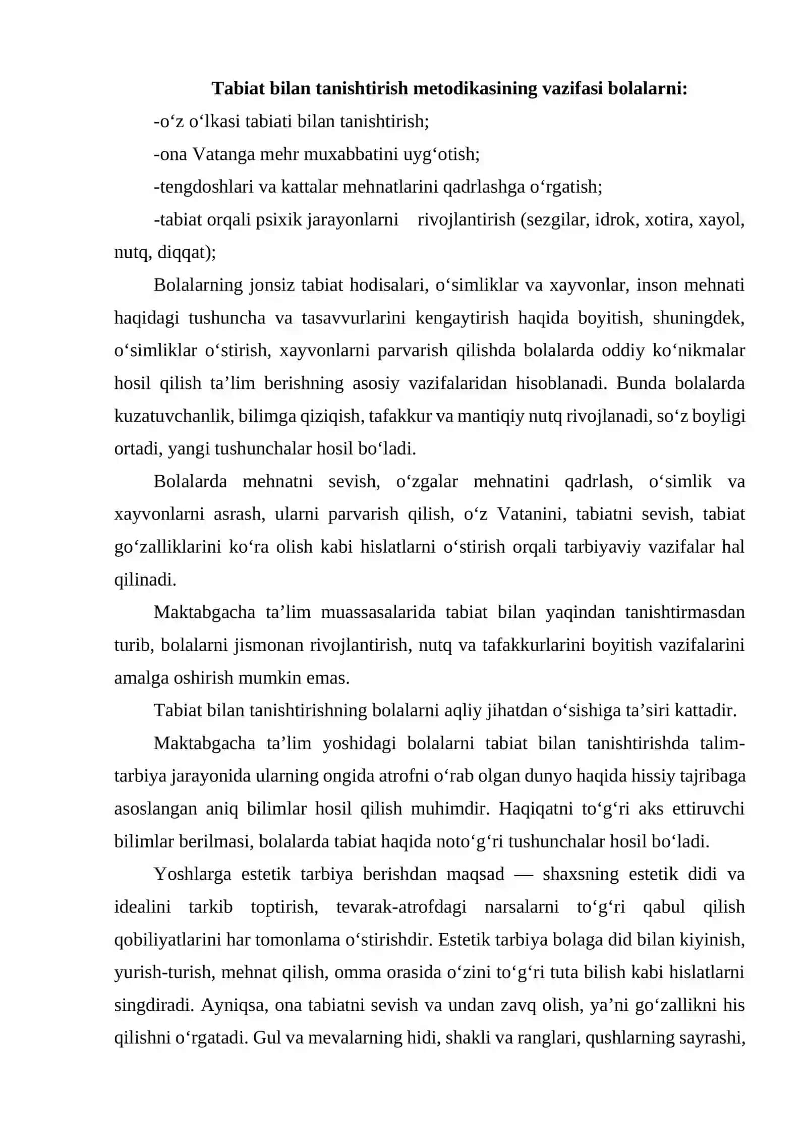 MTMda tabiat bilan tanishtirishning mazmuni (2-Amaliy mashg‘ulot) 4