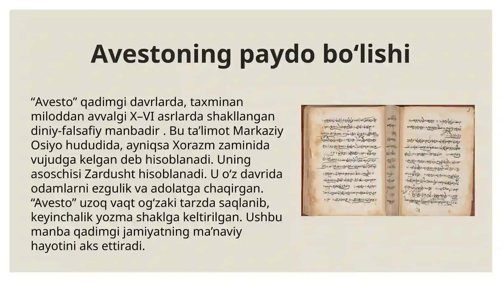 Qadimgi markaziy osiyo Avesto 4