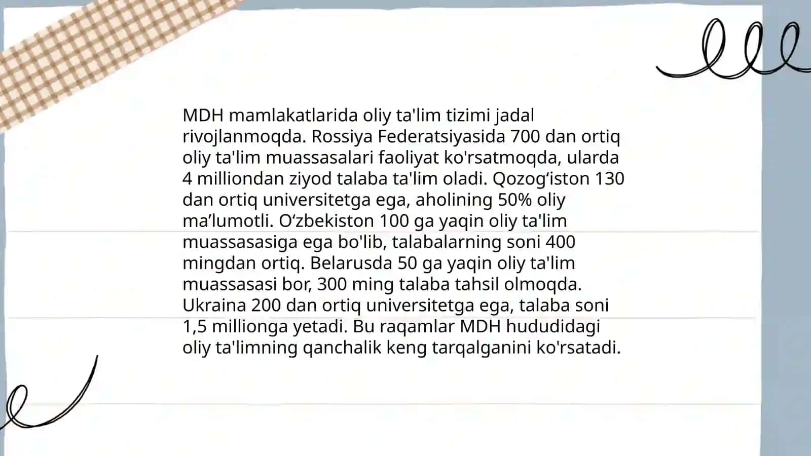 MDH davlatlari ta'limi va o'ziga xos xususiyatlari 4