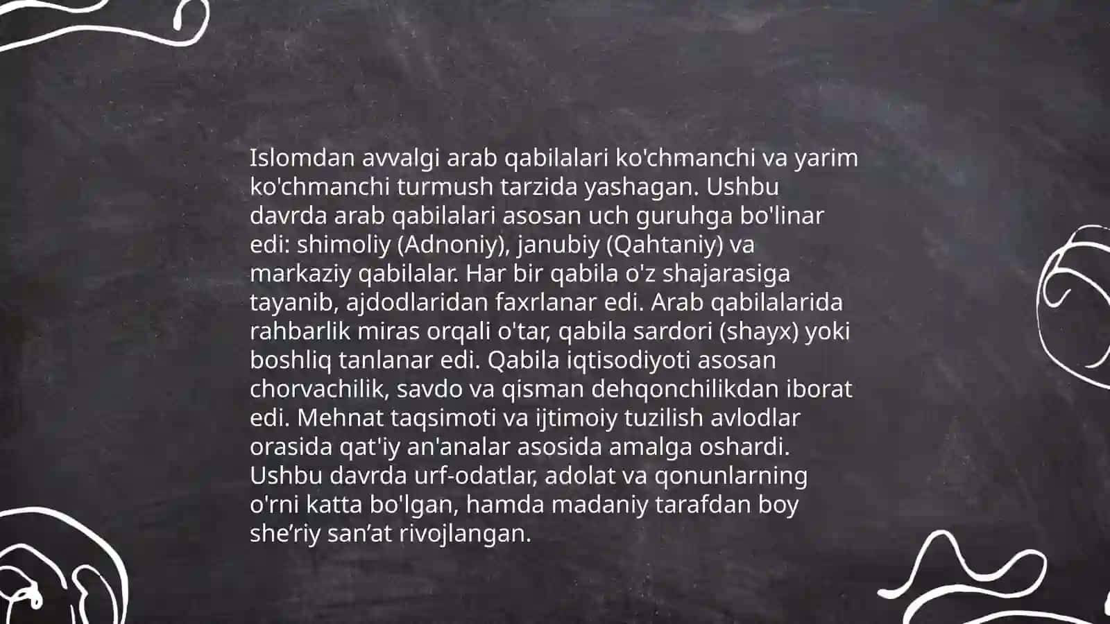 Arabiston yarim oroli va ibtidoiy jamiyat sharoitlari 4