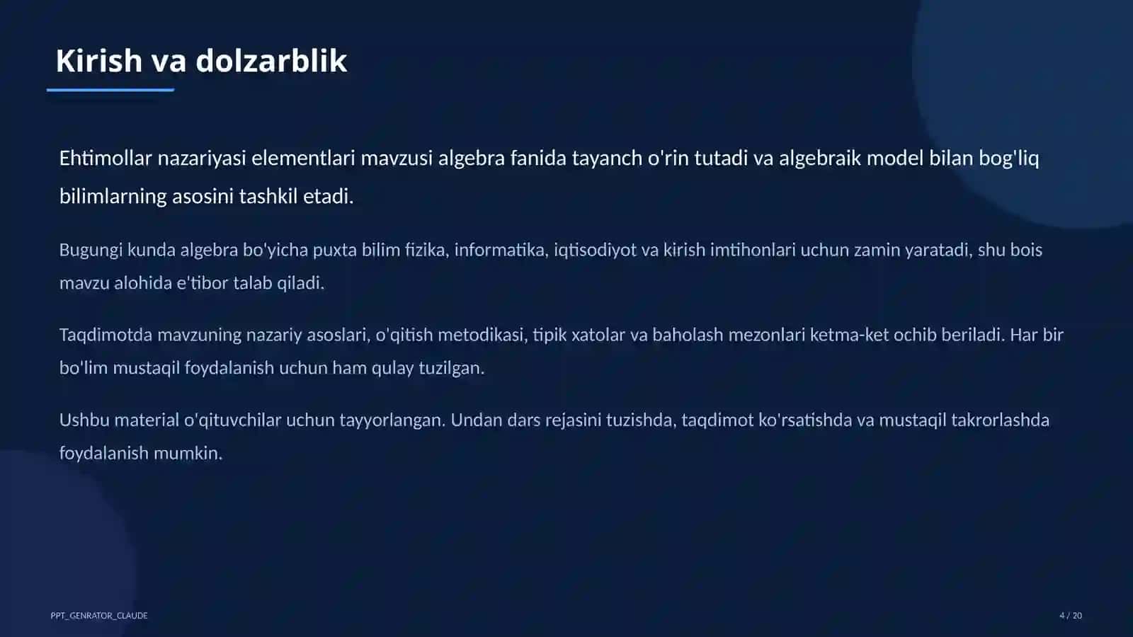 Ehtimollar nazariyasi elementlari (9-sinf) 4