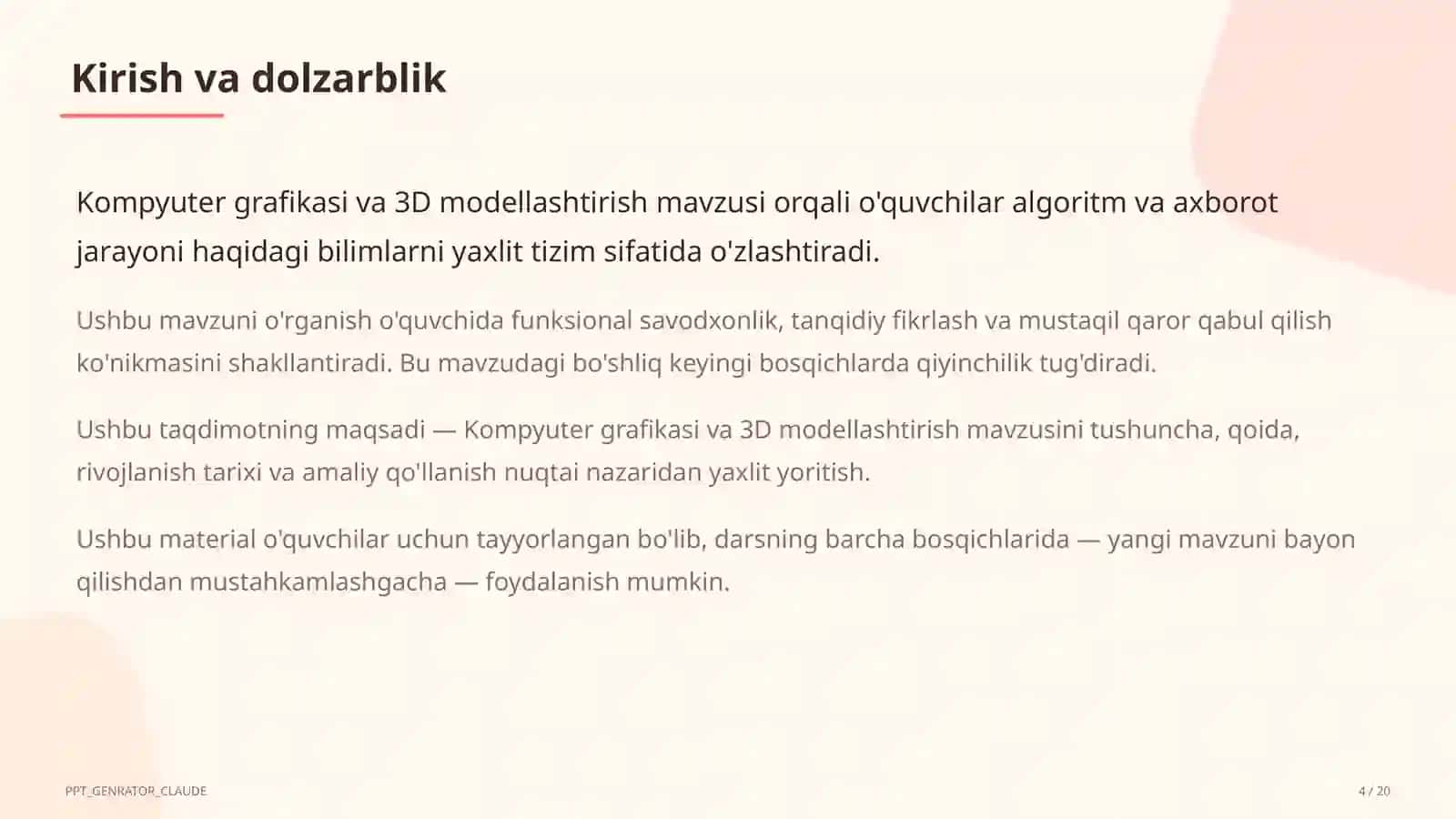 Kompyuter grafikasi va 3D modellashtirish (10-sinf) 4