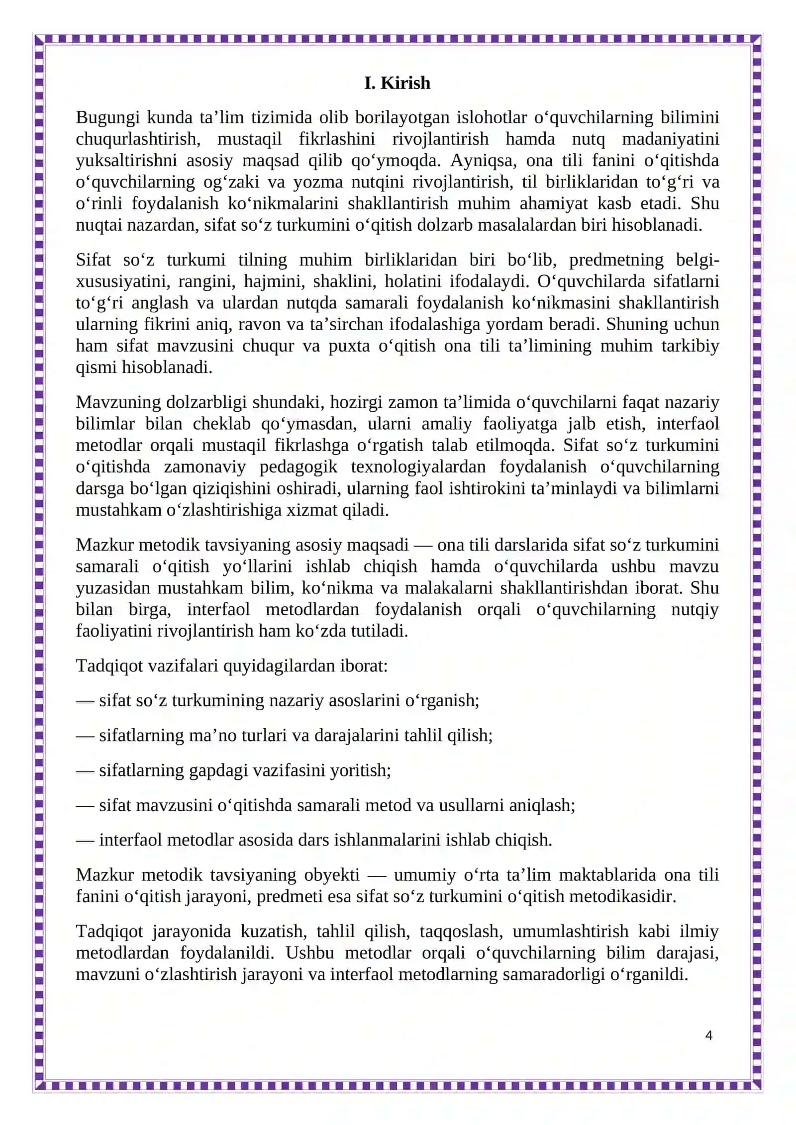 Sifat soʻz turkumining oʻqitilishi 4