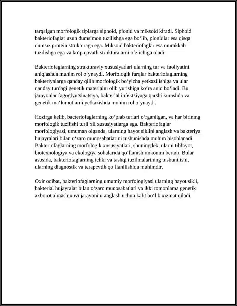 BAKTERIOFAG UNING TUZILISHI, XILLARI, AXAMYATI 4
