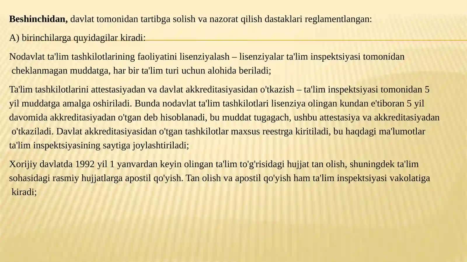 OLIY TA’LIM SOHASIDAQABULQILINGANQONUN VA ULARDA BELGILANGANVAZIFALAR 4