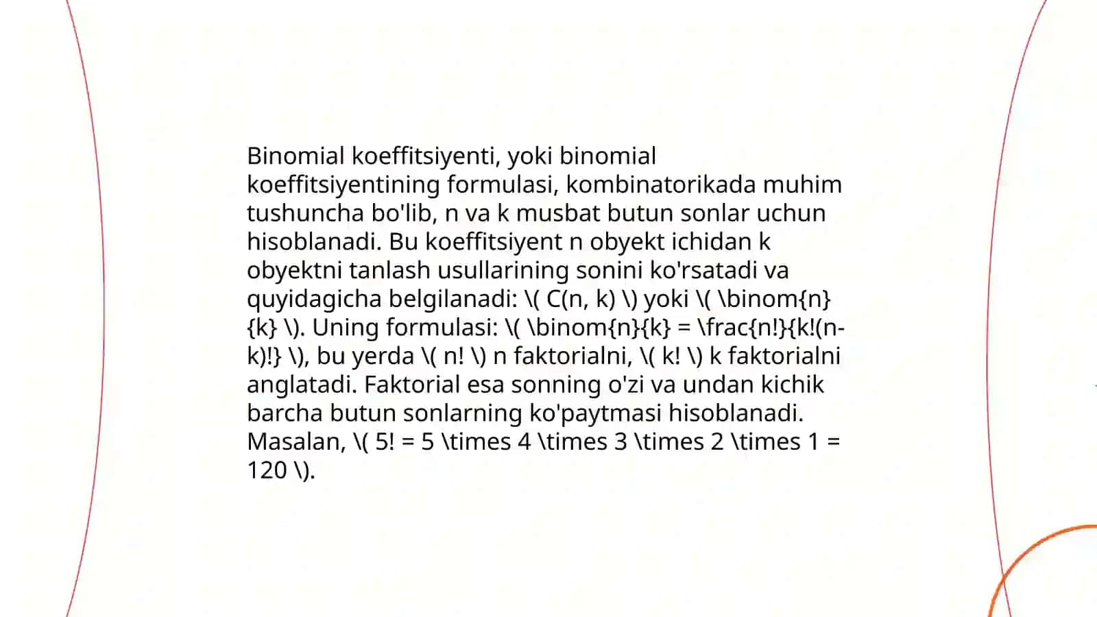 Binomial koeffitsiyenti 4
