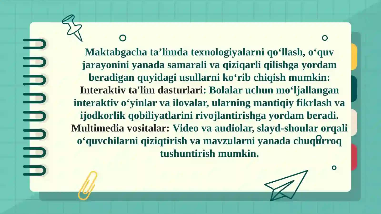 Maktabgachata’limnio‘qitishdatexnologiyalarvaloyihalashtirishningpedagogikasoslari 4