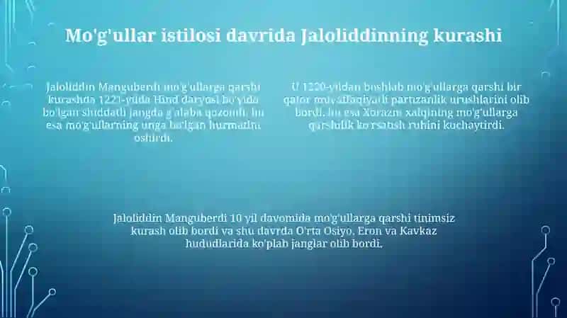 Jaloliddin Manguberdi vatan himoyachisi 4