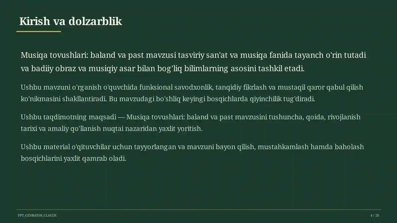 Tasviriy san'at va musiqa (1– 7) — o'qituvchilar uchun 4