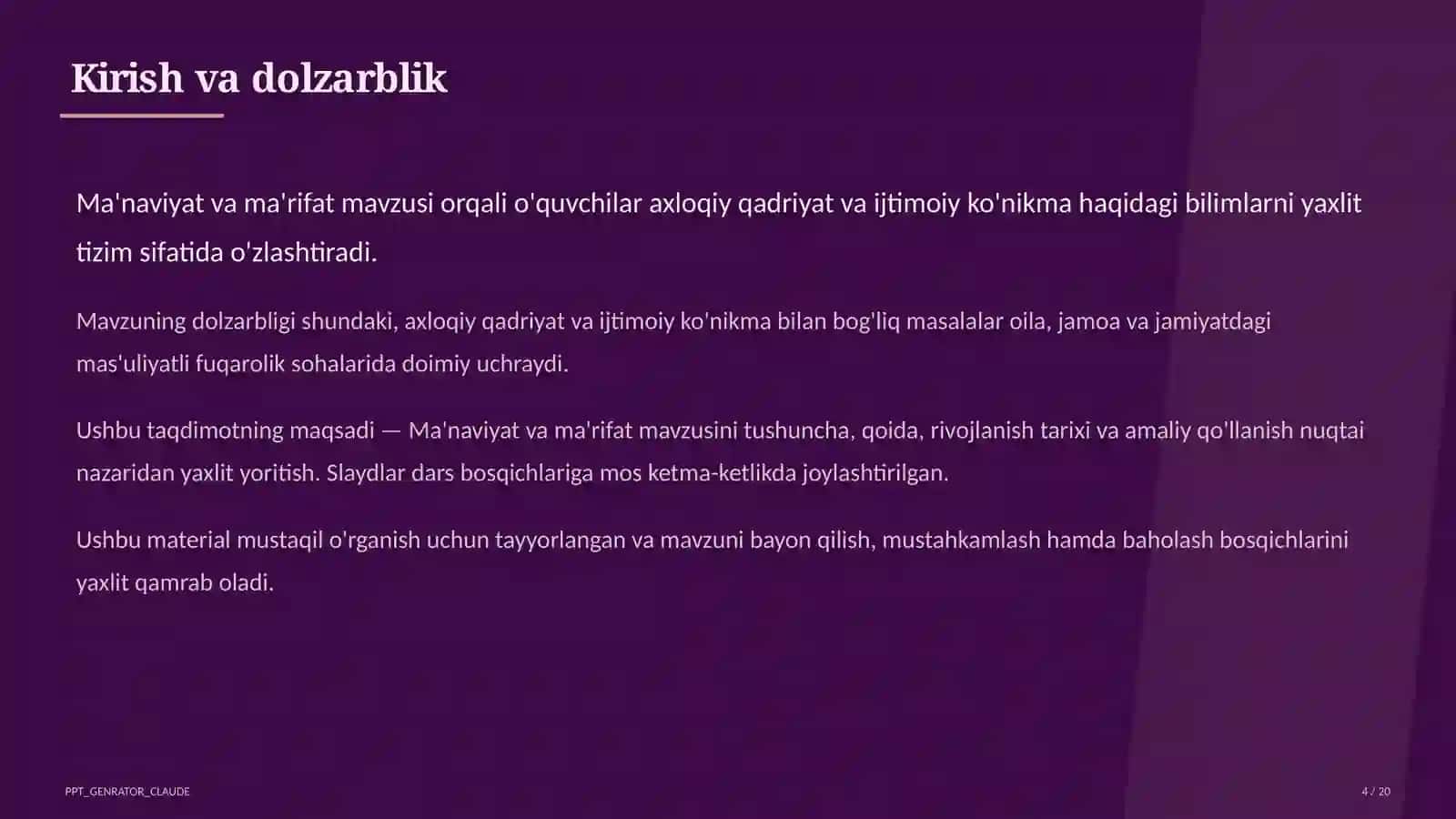 Ma'naviyat va ma'rifat (10-sinf) 4