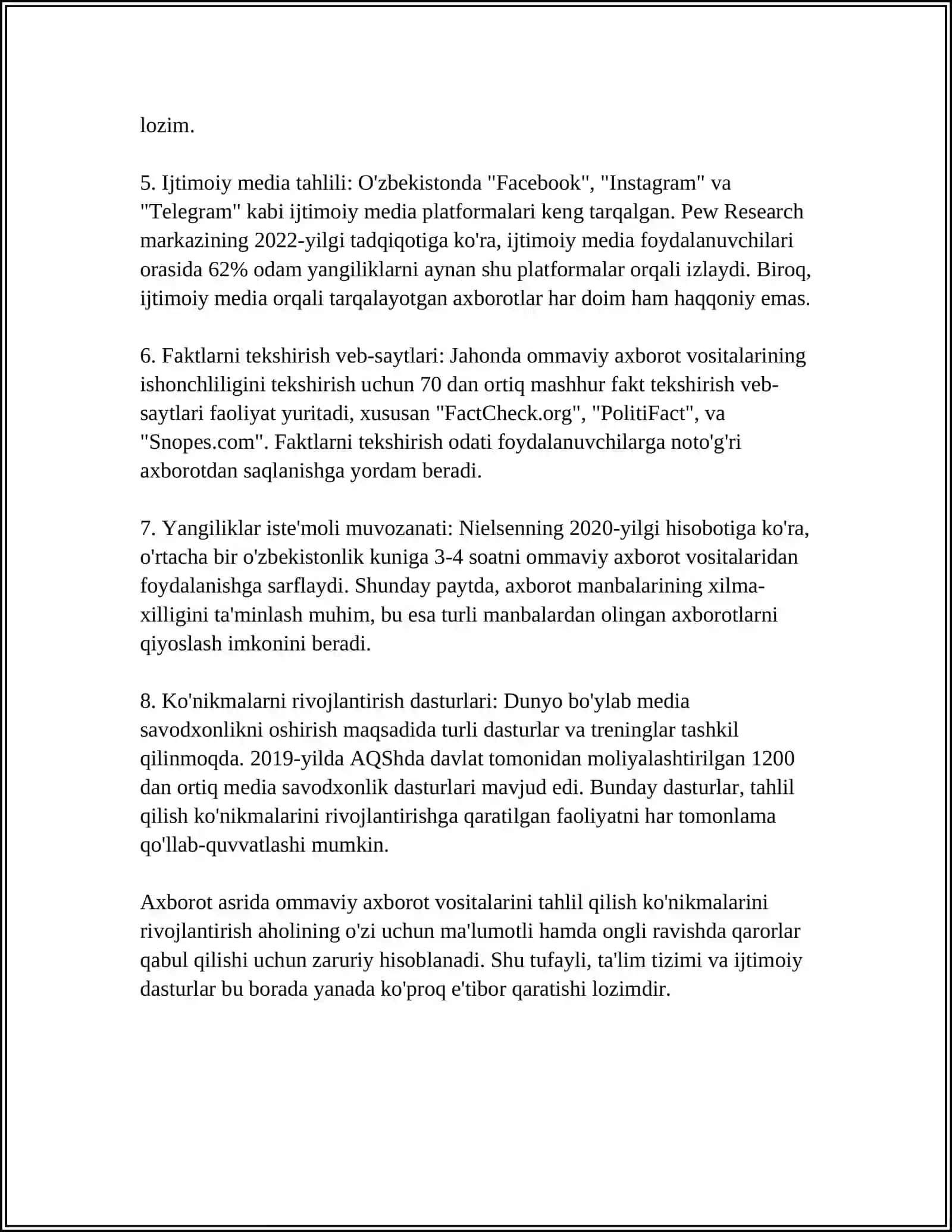 MEDIA SAVODXONLIKNI RIVOJLANTIRISH YÖLLARI 4