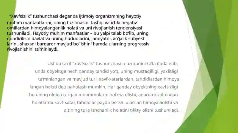 Iqtisodiy xavfsizlik fanidan Taqdimot 4