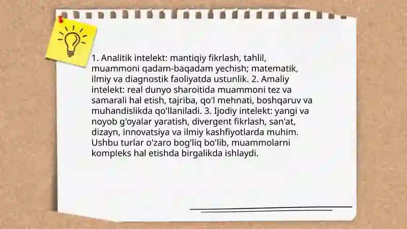 Intelekt va kreativlik haqida tushuncha 4