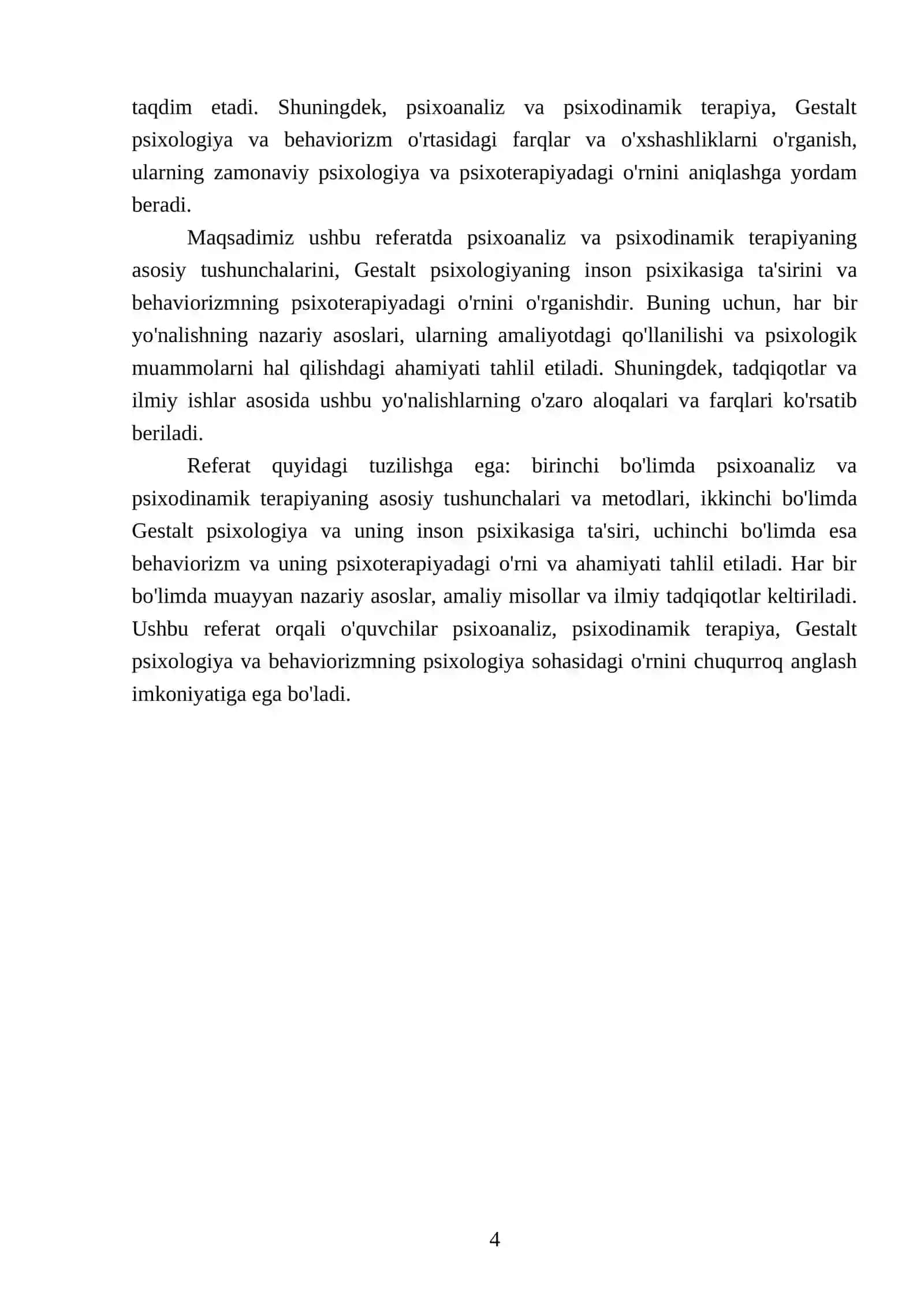 Psiхоаnаliz vа psiхоdinаmik tеrаpiya Gеshtаltpsiхоlоgiya vа biхеviоrizm 4