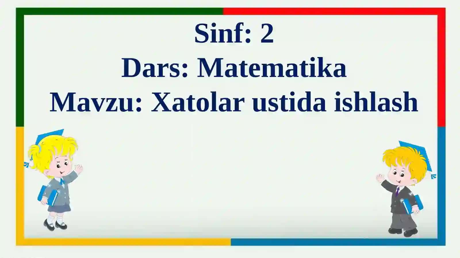 Xatolar ustida ishlash 4