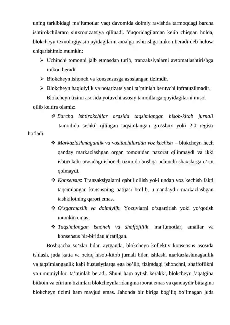 Blokcheyn texnologiyalari, uning yaratilishi va ishlatilishi 4
