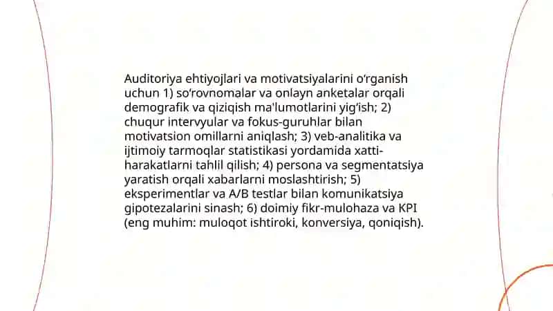 Tinglovchi bilan samarali aloqa oʻrnatish strategiyalari 4