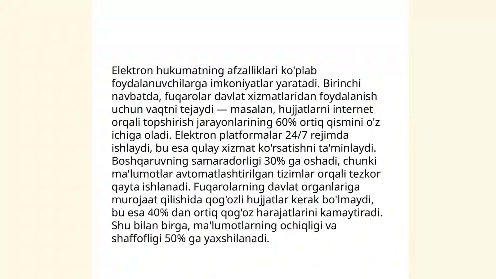 Elektron hukumat tizimi, uning vazifalari imkoniyatlari 4