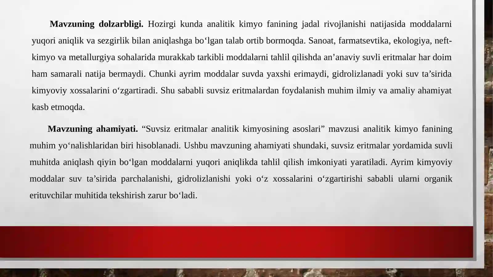 SUVSIZERITMALAR ANALITIK KIMYOSININGASOSLARI 4