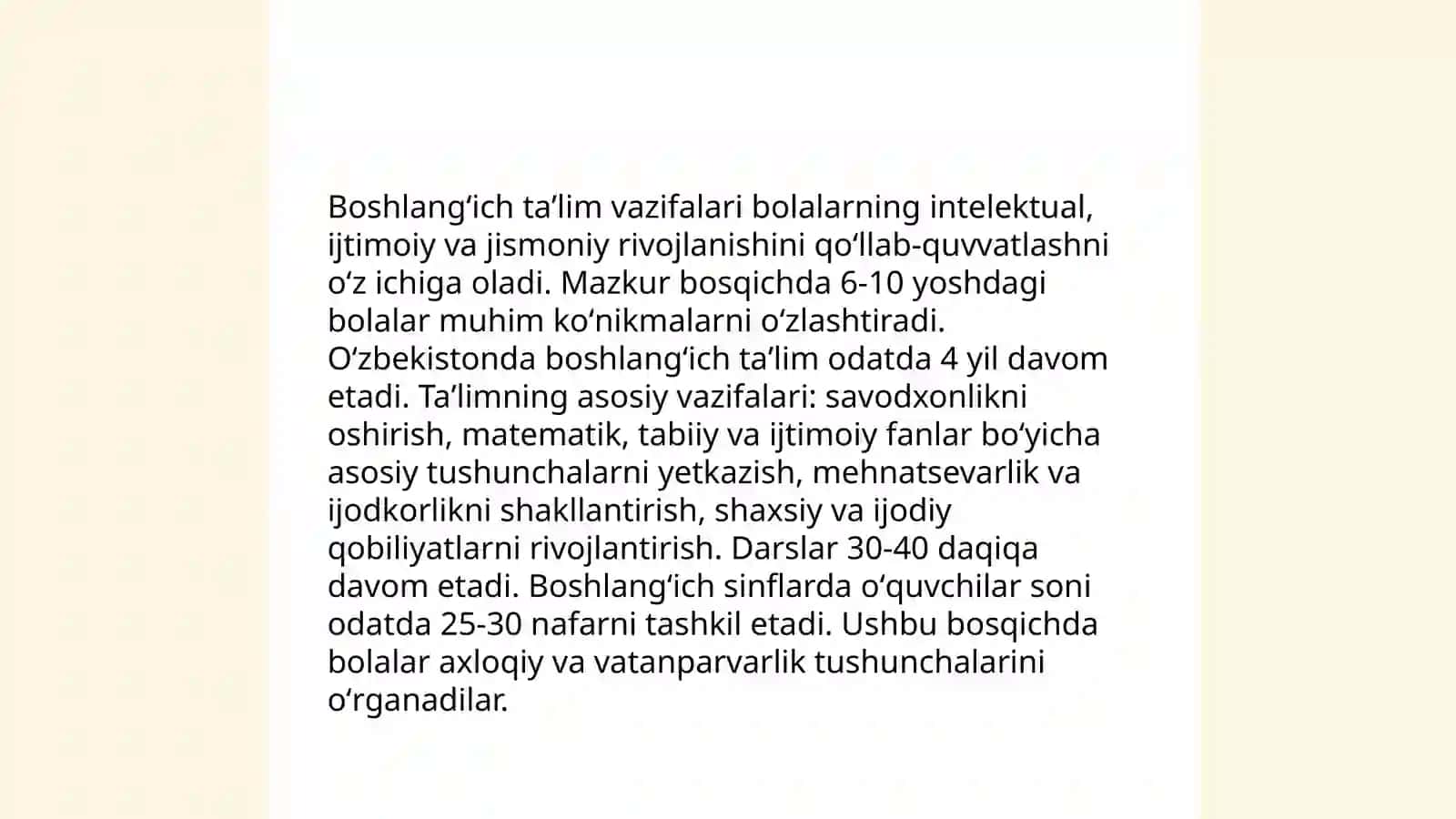 Boshlangʻich taʼlim pedagogikasi fani maqsadi va vazifalari 4