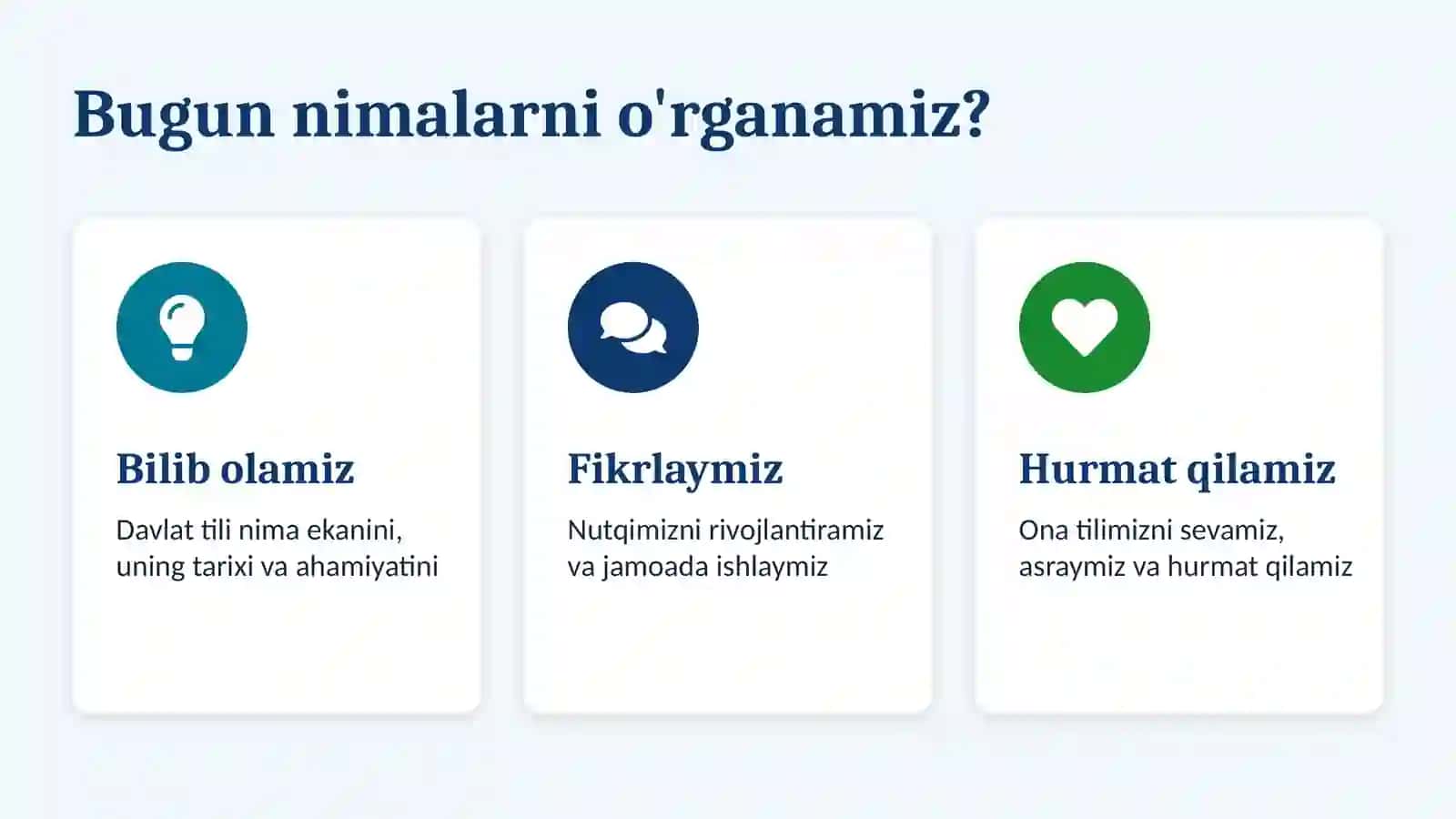 21 - oktabr. OCHIQ DARS REJASI. O'zbek tiliga davlat tili berilgan kun mavzusida ochiq dars 4