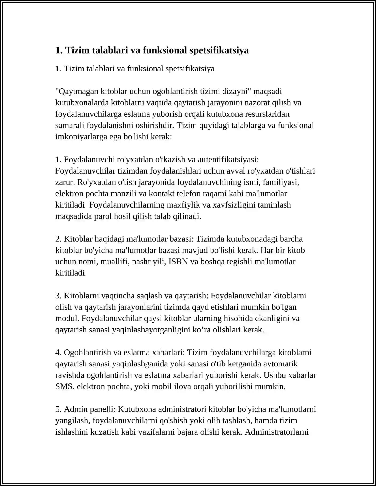 QAYTMAGAN KITOBLAR UCHUN OGOHLANTIRISH TIZIMI DIZAYNI 4