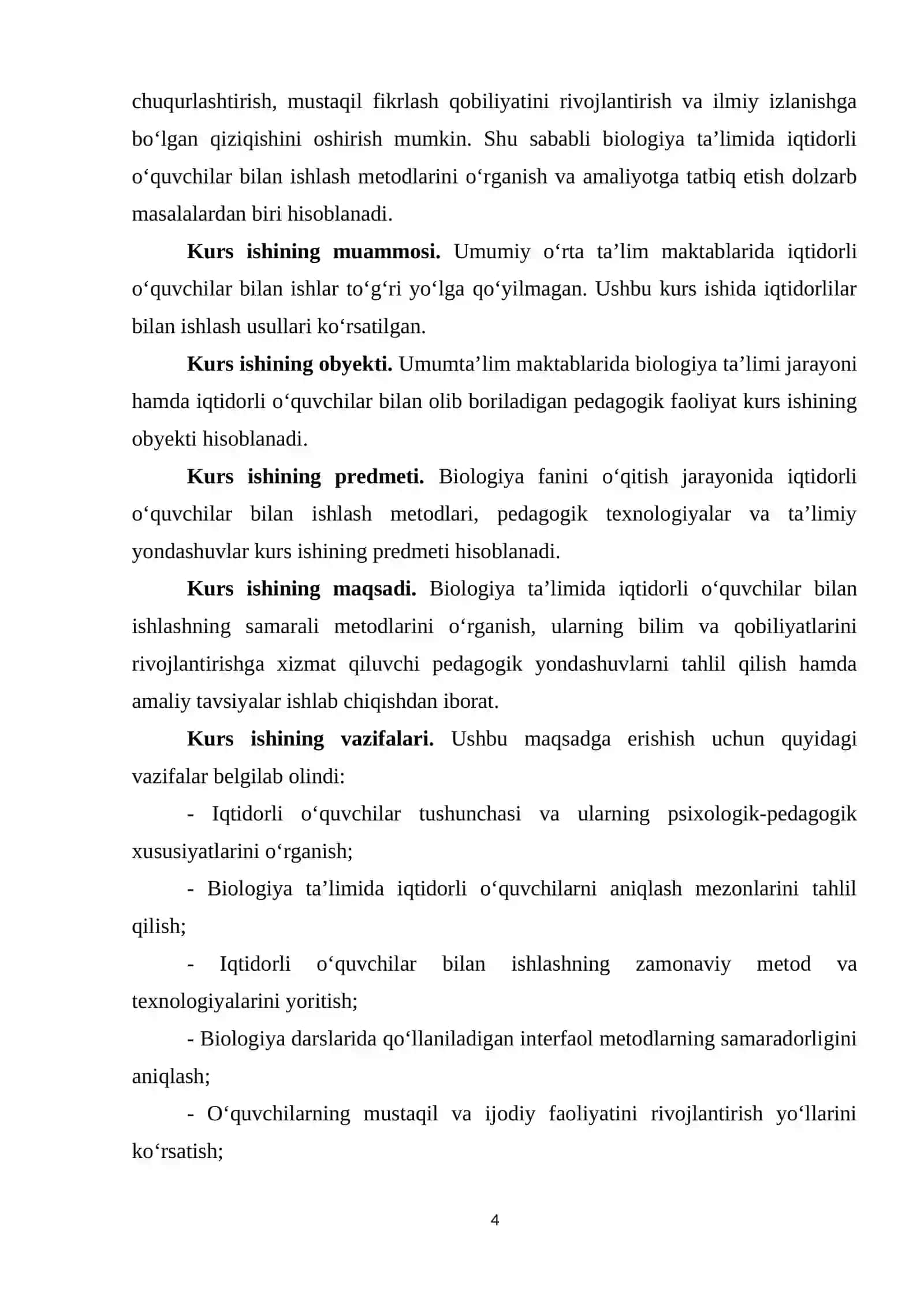 BIOLOGIYA TA’LIMIDA IQTIDORLI O‘QUVCHILAR BILAN ISHLASH METODLARI 4