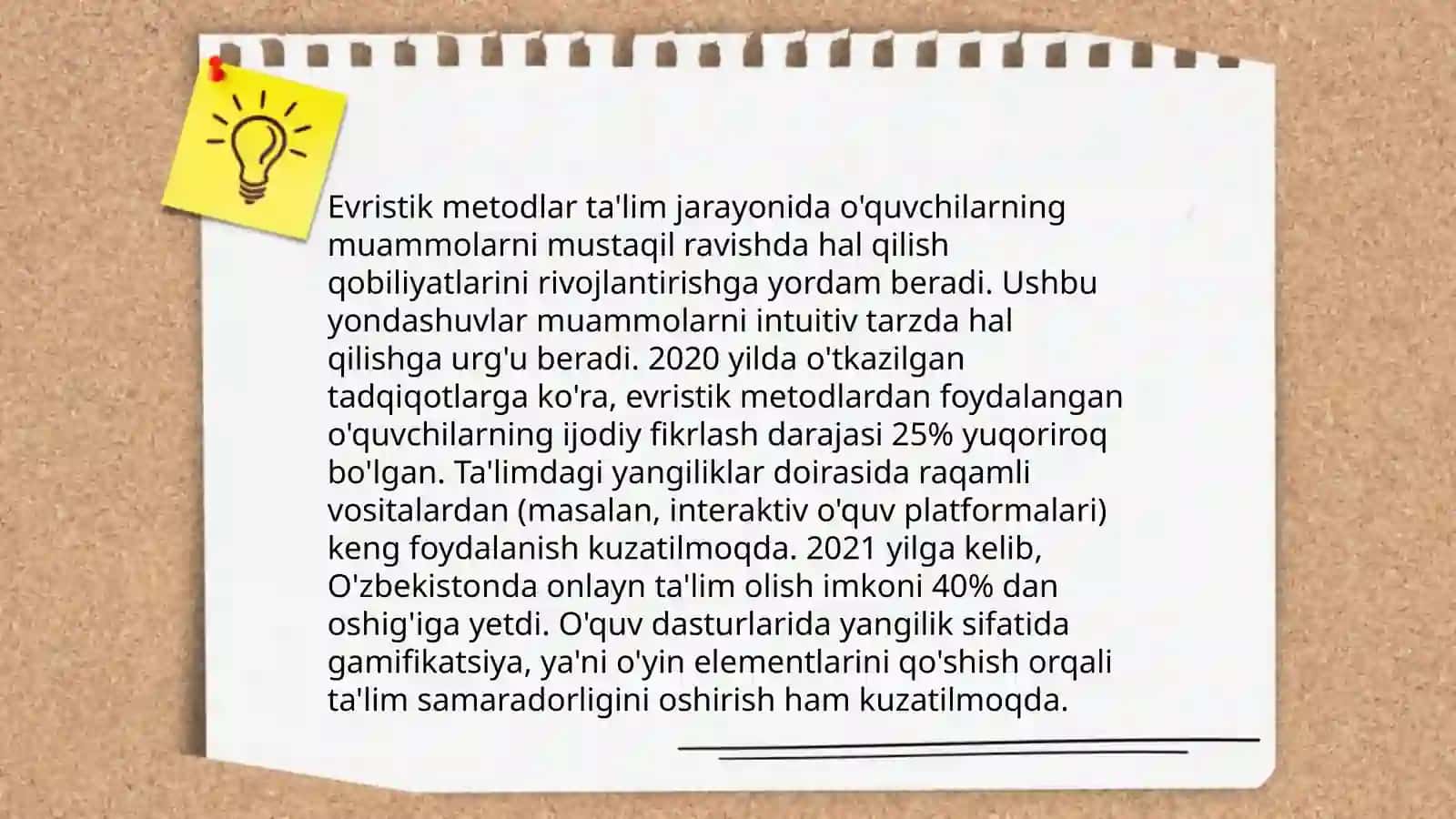 Evristik talim texnologiyalarining mazmuni, ulardan fizika va astronomiya oqitish jarayonida foydalanish metodikasi 4