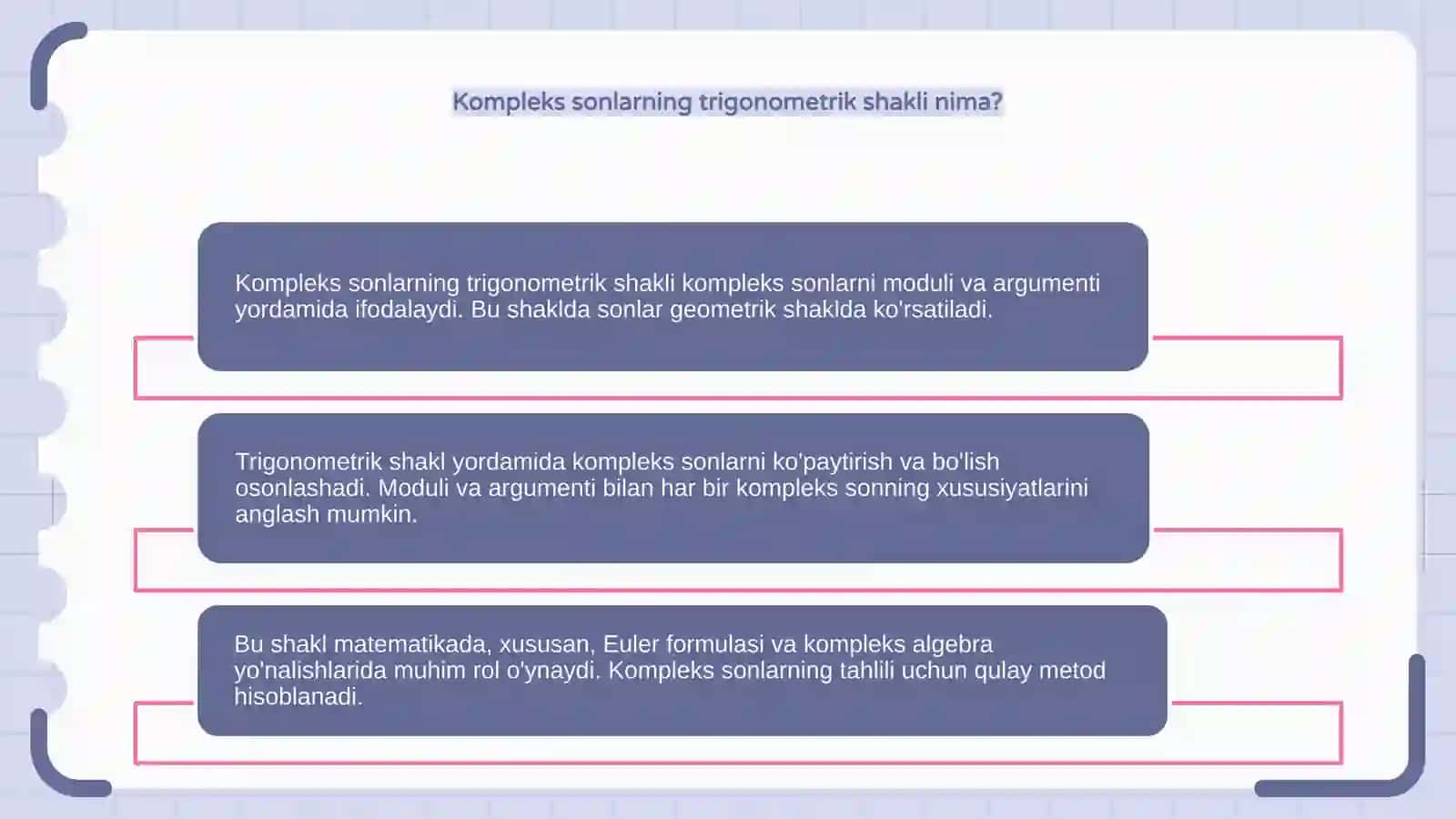 Kompleks sonlarning trigonometrik shakli 4