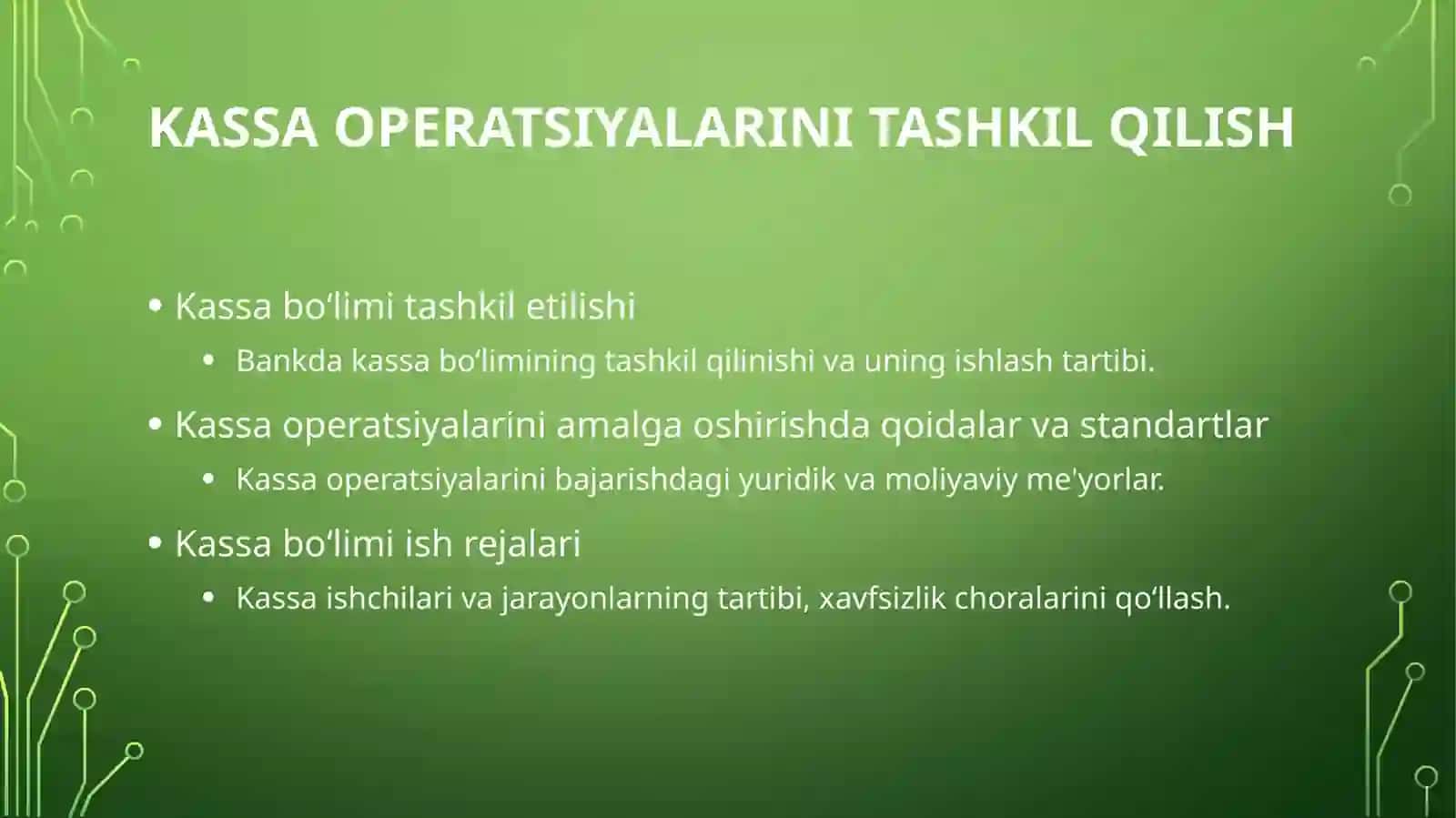 Banklarda Kassa Operatsiyalarini Tashkil Qilish va Hisobga Olish 4